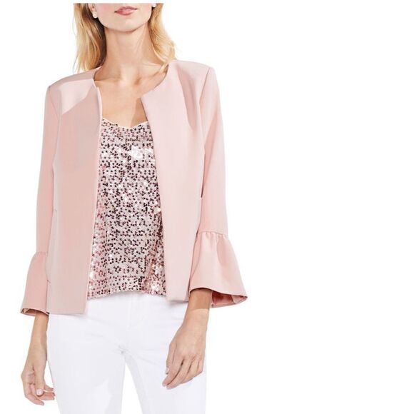 Vince Camuto ruffle sleeves pink blazer XS  - Picture 1 of 9